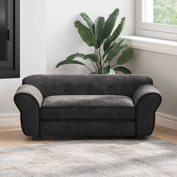 vidaXL Dog Sofa Black 72x45x30 cm Plush