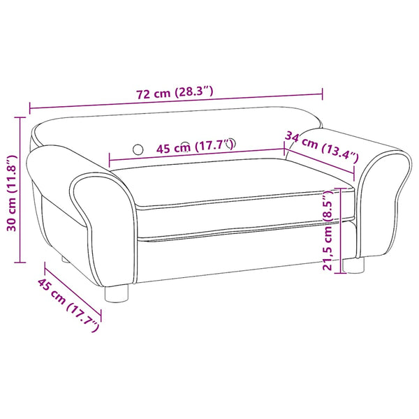 vidaXL Dog Sofa Blue 72x45x30 cm Plush