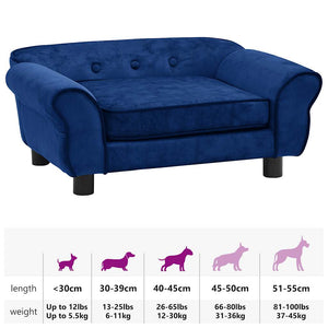 vidaXL Dog Sofa Blue 72x45x30 cm Plush