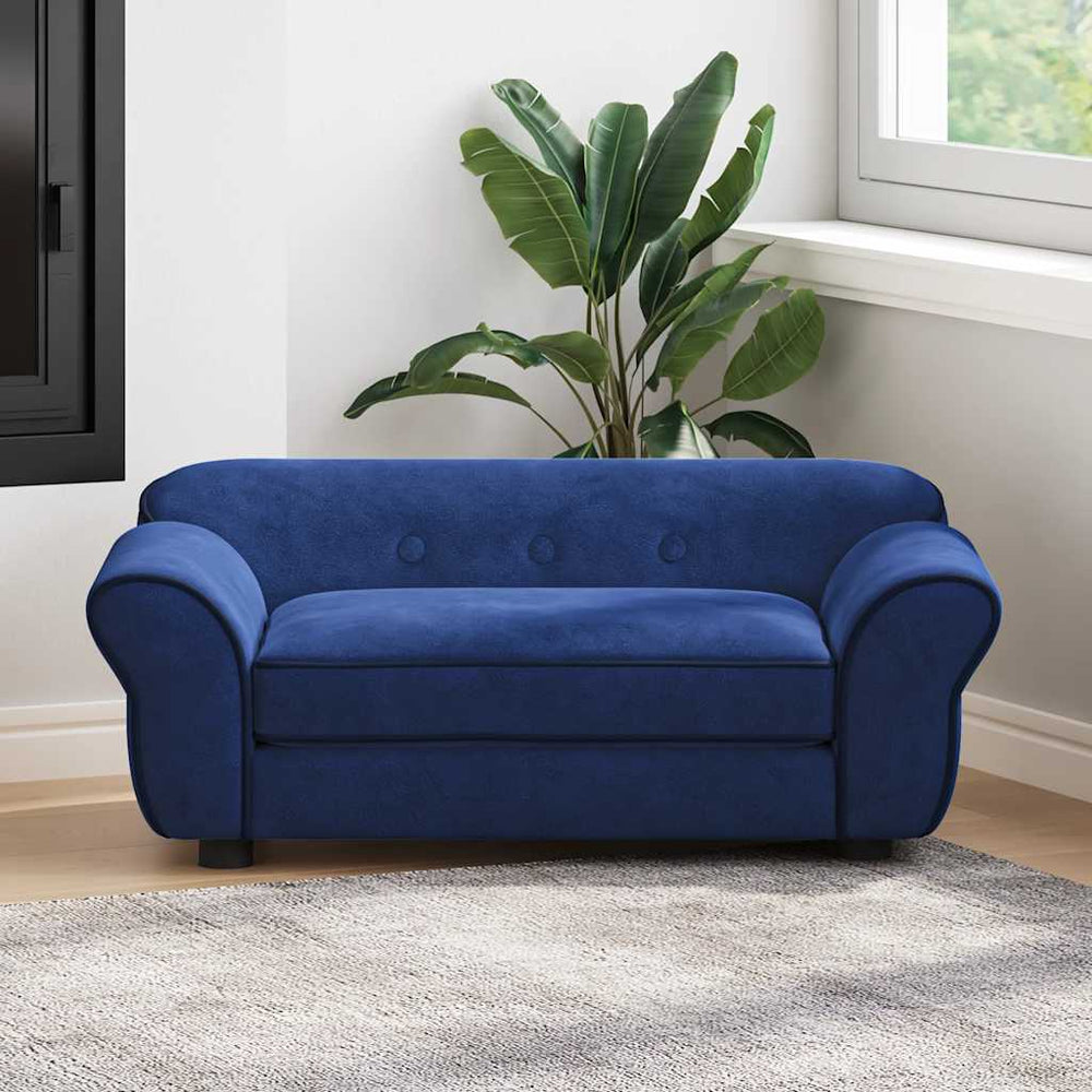 vidaXL Dog Sofa Blue 72x45x30 cm Plush