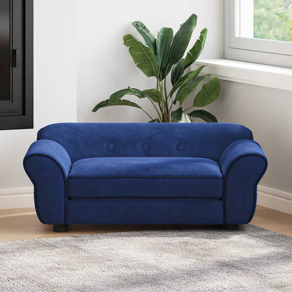 vidaXL Dog Sofa Blue 72x45x30 cm Plush