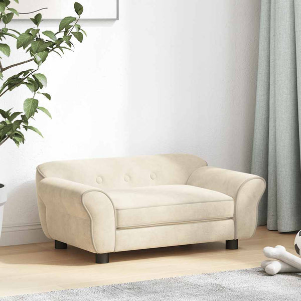vidaXL Dog Sofa Cream 72x45x30 cm Plush