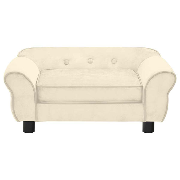 vidaXL Dog Sofa Cream 72x45x30 cm Plush