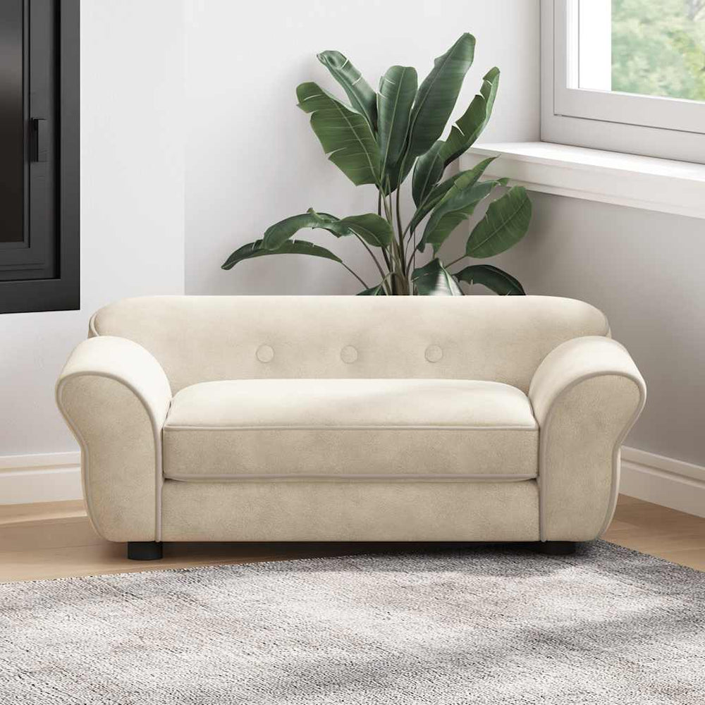 vidaXL Dog Sofa Cream 72x45x30 cm Plush