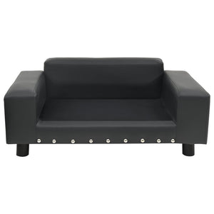 vidaXL Dog Sofa Dark Grey 81x43x31 cm Plush and Faux Leather
