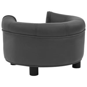 vidaXL Dog Sofa Dark Grey 48x48x32 cm Plush and Faux Leather