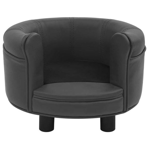 vidaXL Dog Sofa Dark Grey 48x48x32 cm Plush and Faux Leather