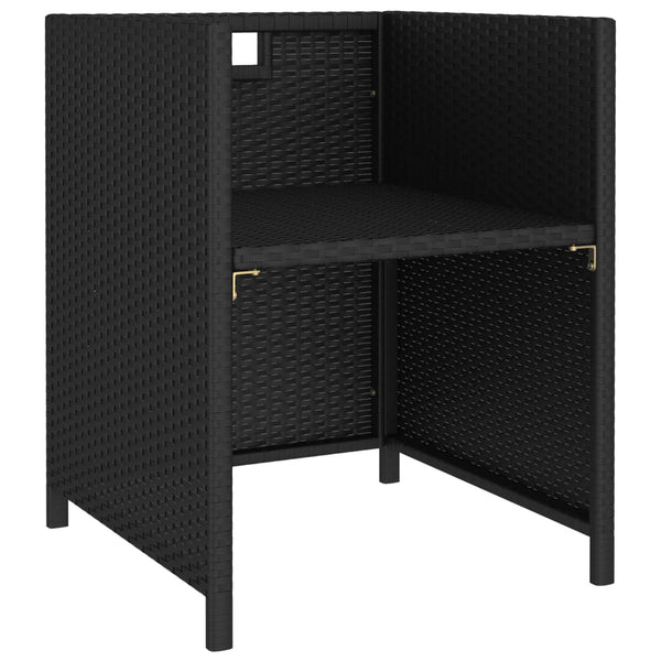 vidaXL 6-Seater Garden Dining Set with Cushions Poly Rattan Black