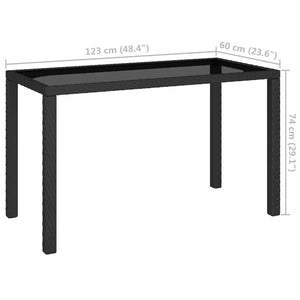 vidaXL 6-Seater Garden Dining Set with Cushions Poly Rattan Black