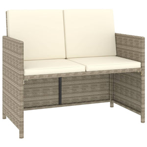 vidaXL 6-Seater Garden Dining Set with Cushions Poly Rattan Beige