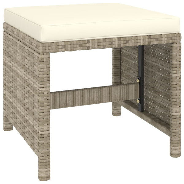vidaXL 6-Seater Garden Dining Set with Cushions Poly Rattan Beige