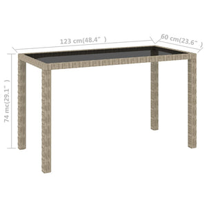 vidaXL 6-Seater Garden Dining Set with Cushions Poly Rattan Beige