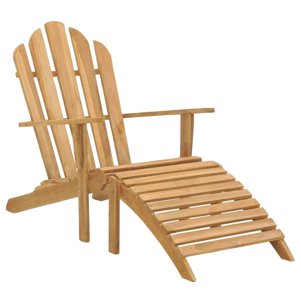 Adirondack-Stuhl mit Fußteil Massivholz Teak