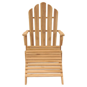Adirondack-Stuhl mit Fußteil Massivholz Teak