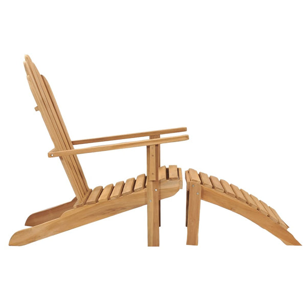 Adirondack-Stuhl mit Fußteil Massivholz Teak