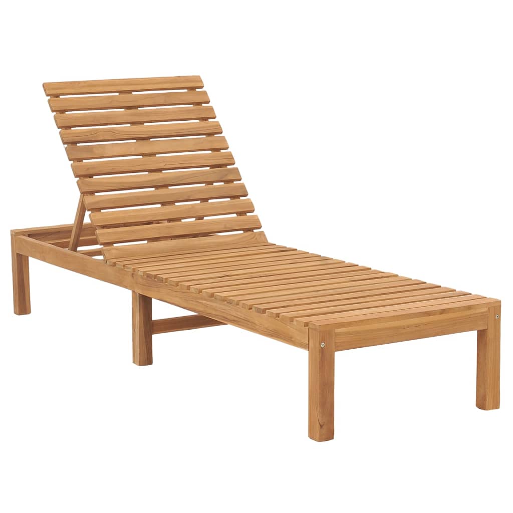 vidaXL Solid Teak Sun Lounger
