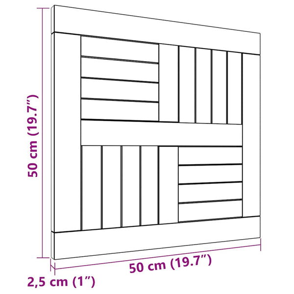 Tischplatte Quadratisch 50x50x2,5 cm Massivholz Teak