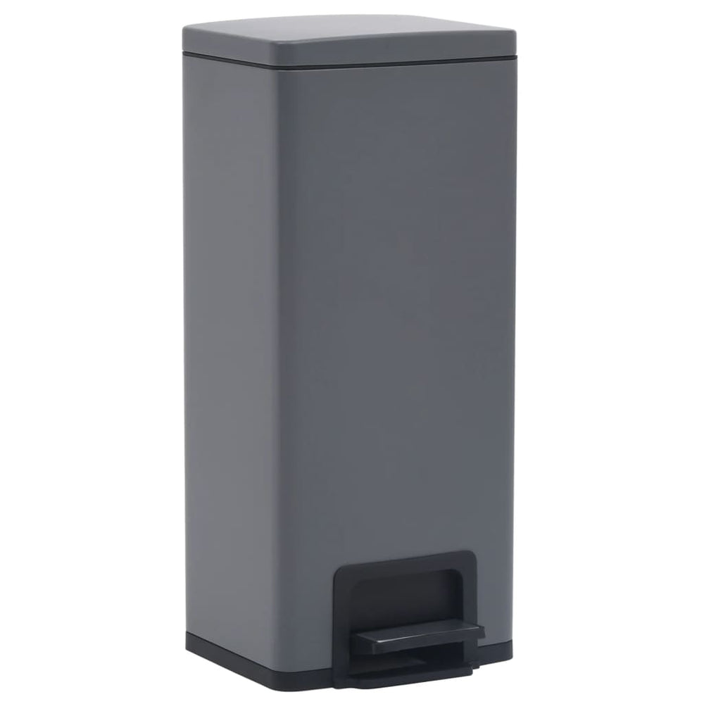 vidaXL 30 L Pedal Bin Anti-Fingerprint Grey Stainless Steel
