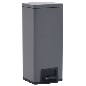 vidaXL 30 L Pedal Bin Anti-Fingerprint Grey Stainless Steel