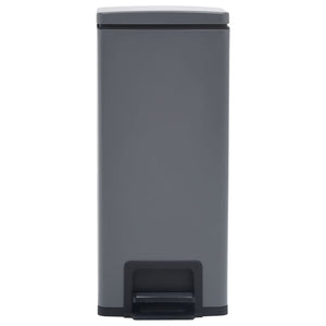 vidaXL 30 L Pedal Bin Anti-Fingerprint Grey Stainless Steel