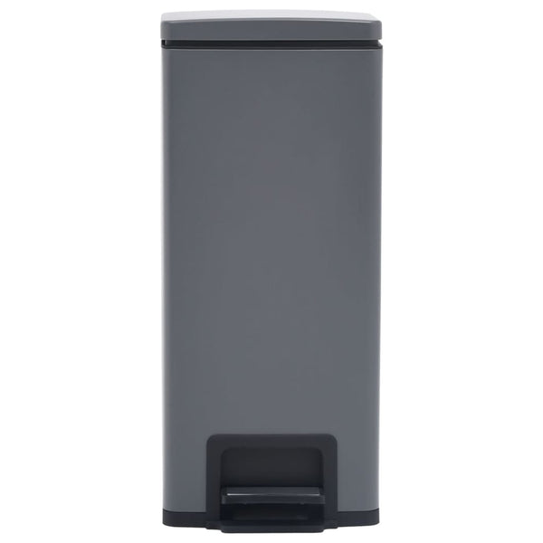 vidaXL 30 L Pedal Bin Anti-Fingerprint Grey Stainless Steel