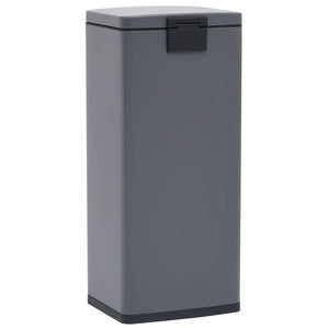 vidaXL 30 L Pedal Bin Anti-Fingerprint Grey Stainless Steel