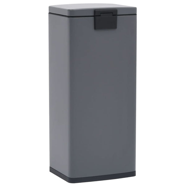 vidaXL 30 L Pedal Bin Anti-Fingerprint Grey Stainless Steel