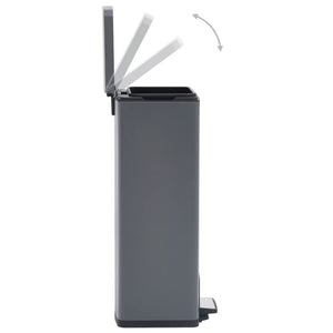 vidaXL 30 L Pedal Bin Anti-Fingerprint Grey Stainless Steel
