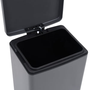 vidaXL 30 L Pedal Bin Anti-Fingerprint Grey Stainless Steel