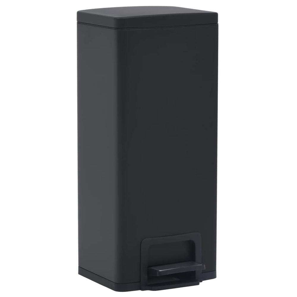 vidaXL Pedal Bin Anti-fingerprint 30 L Black Stainless Steel