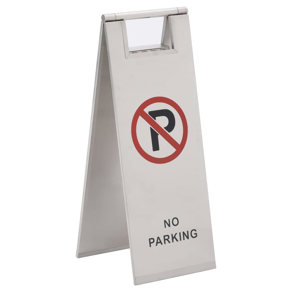 vidaXL Foldable Parking Sign Stainless Steel