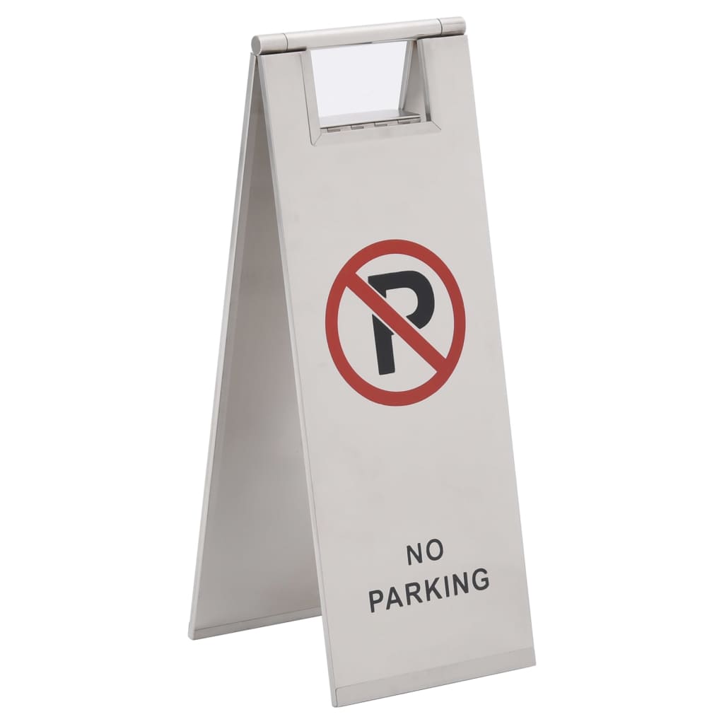 vidaXL Foldable Parking Sign Stainless Steel