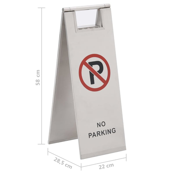 vidaXL Foldable Parking Sign Stainless Steel