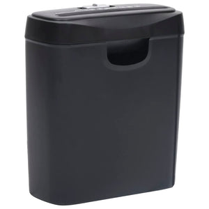vidaXL 6-Sheet Strip-Cut Shredder Black