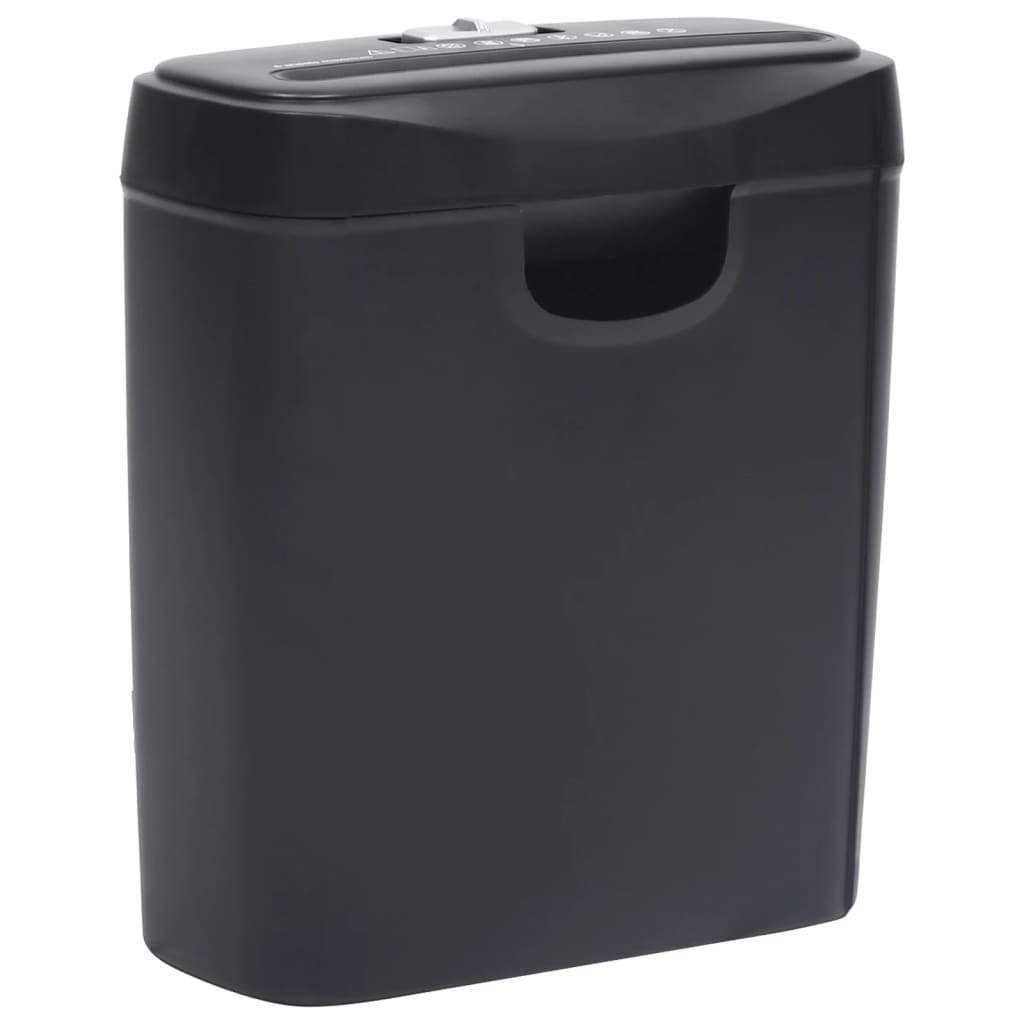 vidaXL 6-Sheet Strip-Cut Shredder Black