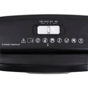 vidaXL 6-Sheet Strip-Cut Shredder Black