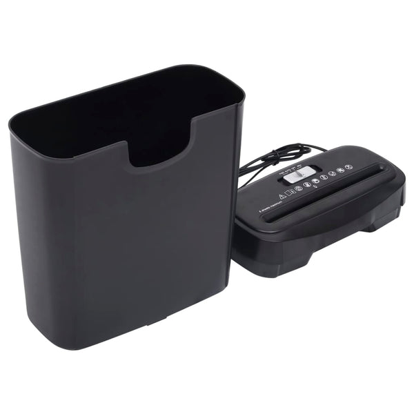 vidaXL 6-Sheet Strip-Cut Shredder Black