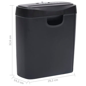 vidaXL 6-Sheet Strip-Cut Shredder Black