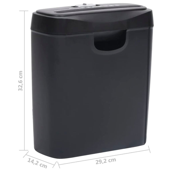 vidaXL 6-Sheet Strip-Cut Shredder Black