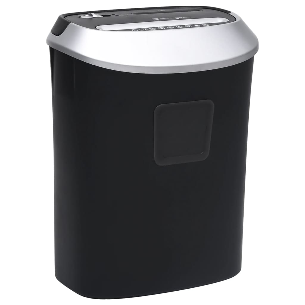 vidaXL Paper Shredder 10 Sheets Cross Cut Black