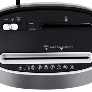 vidaXL Paper Shredder 10 Sheets Cross Cut Black