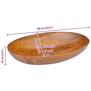 vidaXL Wash Basin Solid Teak Wood 60x40x10 cm