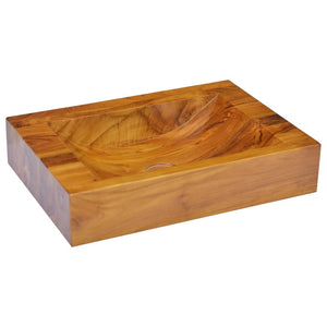 vidaXL Teak Solid Wood Wash Basin 50x35x10 cm
