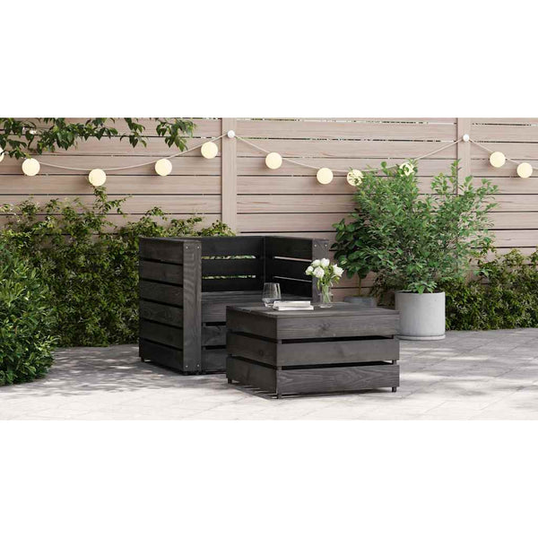 vidaXL 2-Piece Pallet Garden Lounge Set Impregnated Pine Wood Grey