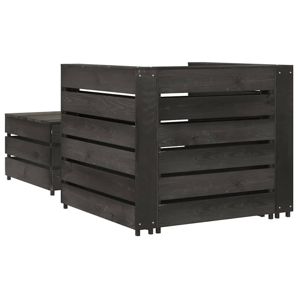 vidaXL 2-Piece Pallet Garden Lounge Set Impregnated Pine Wood Grey