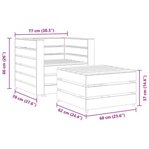 vidaXL 2-Piece Pallet Garden Lounge Set Impregnated Pine Wood Grey