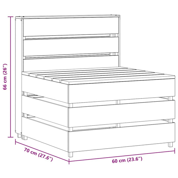 vidaXL Impregnated Pine Wood Pallet Garden Center Sofa