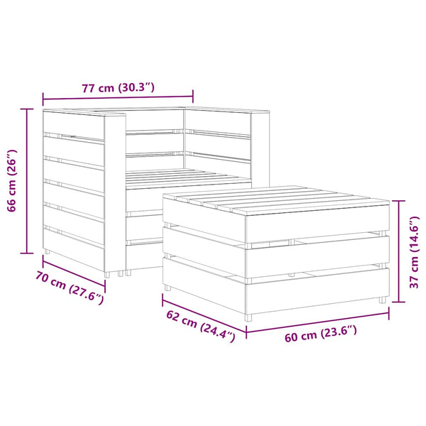 vidaXL 2-Piece Pallet Garden Lounge Set Impregnated Pinewood