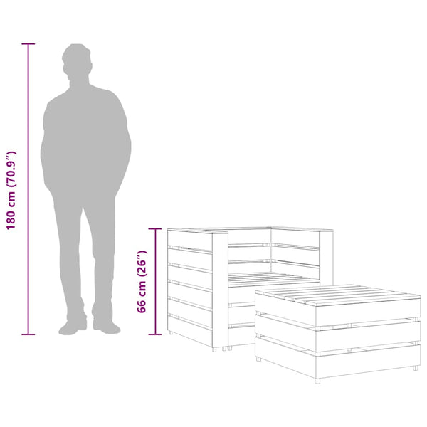 vidaXL 2-Piece Pallet Garden Lounge Set Impregnated Pinewood
