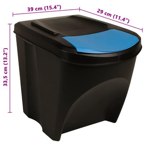 vidaXL Stackable Recycling Bins 3 pcs Anthracite 75 L